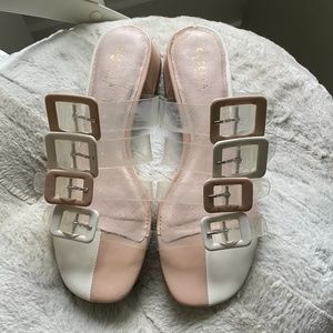 Cecelia New York clear/nude strappy sandal
